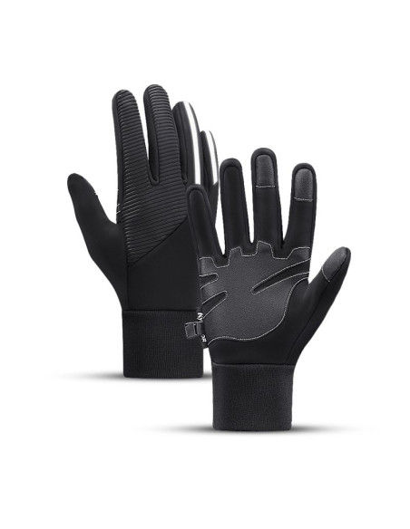 Rękawiczki sportowe do telefonu ocieplane antypoślizgowe (rozmiar xl) - czarne