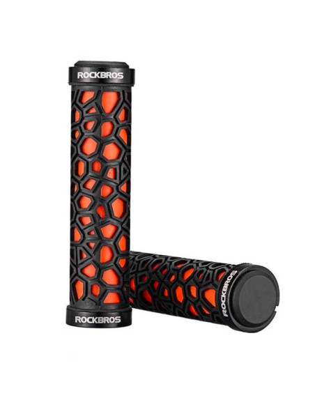 Gripy rowerowe rockbros 2017-14aor - czarno-pomarańczowe