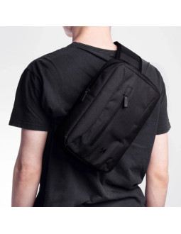 Torba sportowa wozinsky wsb6gr na kierownicę hulajnogi z paskiem na ramię 5l - szara