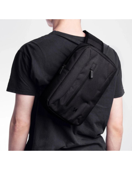 Torba sportowa wozinsky wsb6gr na kierownicę hulajnogi z paskiem na ramię 5l - szara