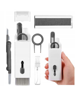 Wielofunkcyjny zestaw czyszczący 7w1 do słuchawek i klawiatury - szary