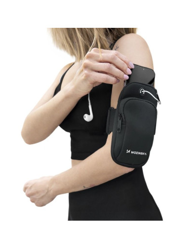 Wozinsky opaska na telefon do biegania armband czarna (wabbk1)