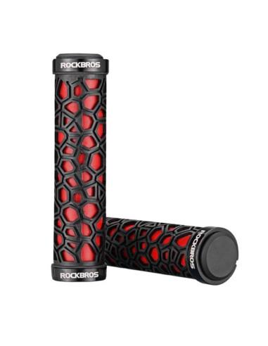 Gripy rowerowe rockbros 2017-14ard - czarno-czerwone