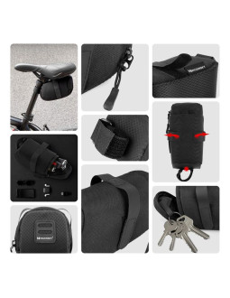 Wozinsky mała torba rowerowa pod siodełko 0,6 l czarny (wbb8bk black) 2