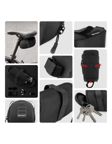 Wozinsky mała torba rowerowa pod siodełko 0,6 l czarny (wbb8bk black)