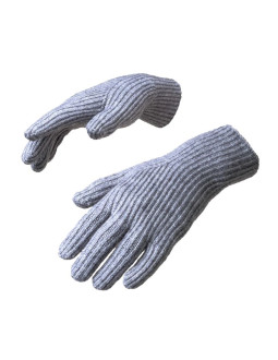 Rękawiczki plecione do telefonu z wycięciem na palce - szare