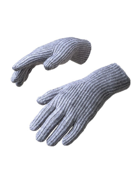 Rękawiczki plecione do telefonu z wycięciem na palce - szare