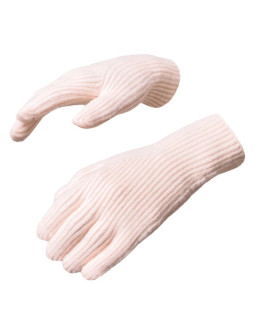 Rękawiczki plecione do telefonu z wycięciem na palce - różowe