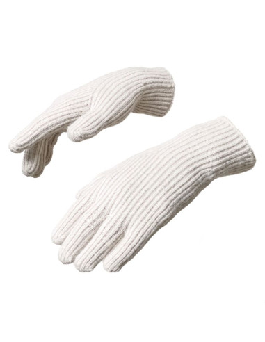 Rękawiczki plecione do telefonu z wycięciem na palce - beżowe