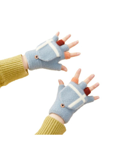 Rękawiczki zimowe do telefonu mitenki damskie / dziecięce - niebieskie