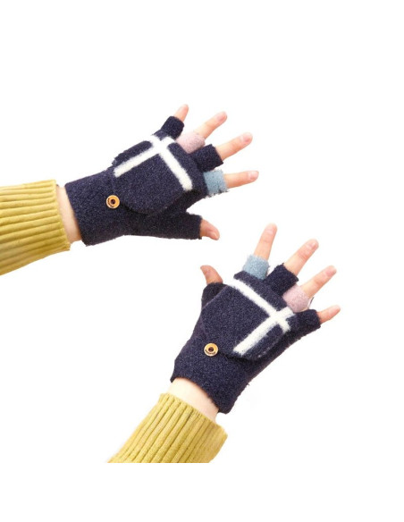 Rękawiczki zimowe do telefonu mitenki damskie / dziecięce - czarne