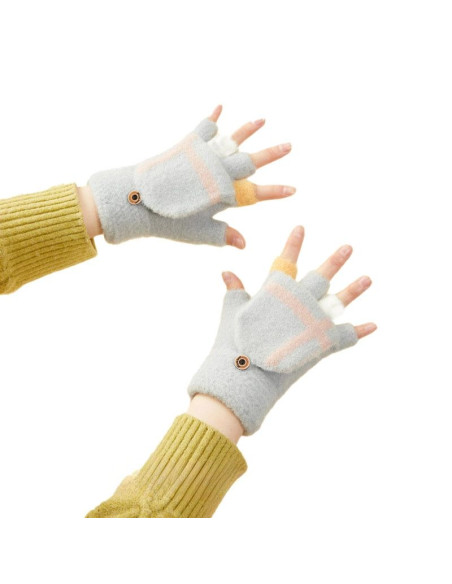 Rękawiczki zimowe do telefonu mitenki damskie / dziecięce - szare