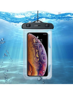 Etui ugreen lp186 60959 wodoodporne ipx8 na smartfon 4-6.5" - czarno-przezroczyste 2