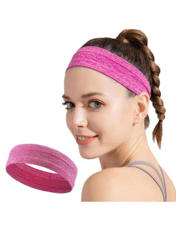 Elastyczna materiałowa opaska na głowę do biegania fitness różowa