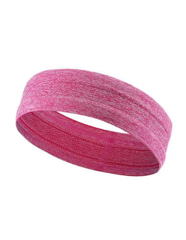 Elastyczna materiałowa opaska na głowę do biegania fitness różowa