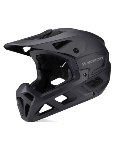 Kask rowerowy fullface wozinsky z odpinanym daszkiem 57-59 cm - czarny