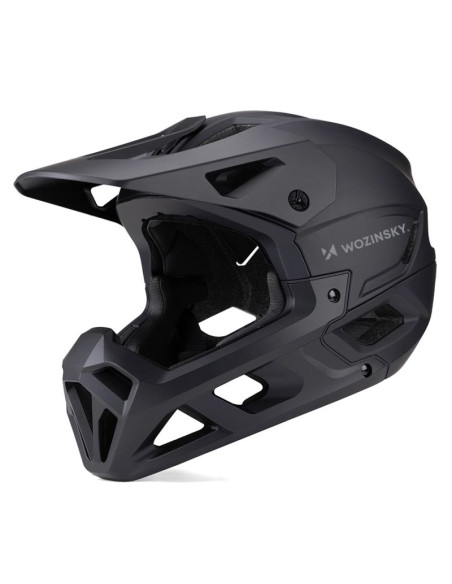 Kask rowerowy fullface wozinsky z odpinanym daszkiem 57-59 cm - czarny