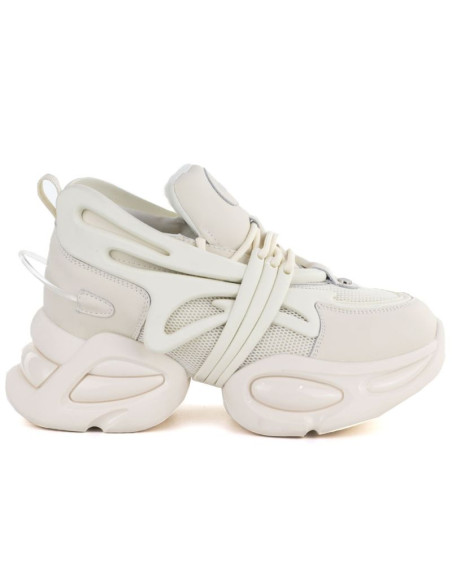 Snekersy damskie na grubej podeszwie beżowe goe tt2n4014