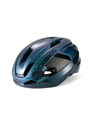 Kask rowerowy rockbros lk-15 z włókna węglowego rozmiar l (58–62 cm) - niebieski kameleon