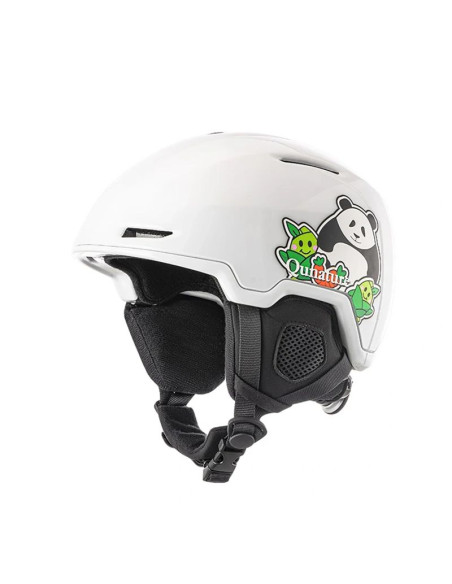 Kask narciarski qunature 10130003005 z nausznikami snowboard panda dla dzieci 54-58 cm - biały