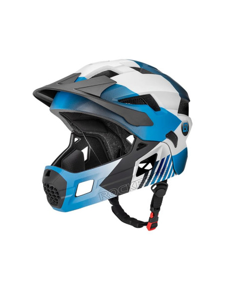 Kask rowerowy rockbros ts-61 10110061001 dziecięcy z odpinaną szczęką rozmiar s (48-54) - niebieski