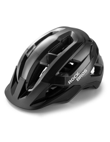 Kask rowerowy rockbros lk-67 młodzieżowy z odpinanym daszkiem 54–58 cm - czarny