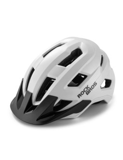 Kask rowerowy rockbros lk-67 młodzieżowy z odpinanym daszkiem 54–58 cm - biały