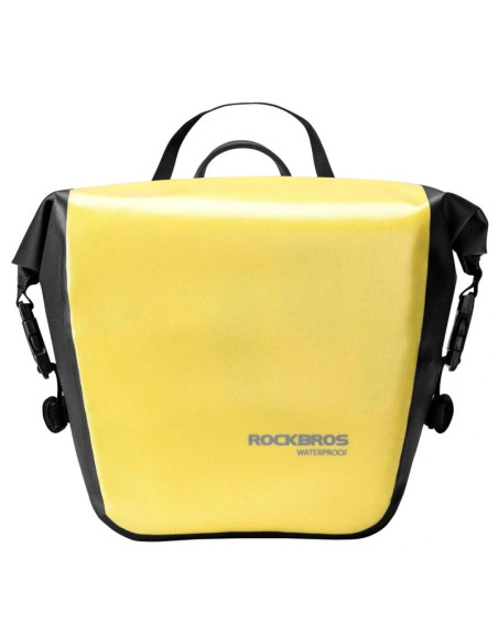 Sakwa rowerowa rockbros as-003-1y wodoodporna z paskiem na ramię montaż przód/tył 10-14l - żółta