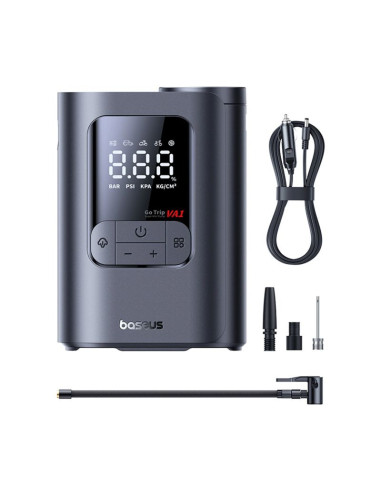Pompka samochodowa baseus gotrip va1 kompresor 150 psi z zasilaniem 12 v - ciemnoszara