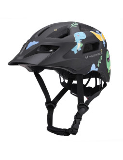 Kask rowerowy dziecięcy mtb wozinsky z odpinanym daszkiem 52-56 cm - czarny
