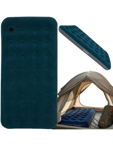 Materac flokowany 1-osobowy z wbudowaną pompką nożną 191x99x22cm 24679