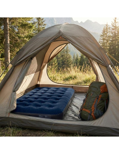 Materac flokowany 1-osobowy z wbudowaną pompką nożną 191x99x22cm 24679