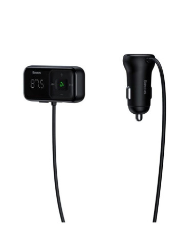 Transmiter fm bezprzewodowy bluetooth z ładowarką baseus s-16 (overseas edition) – czarny