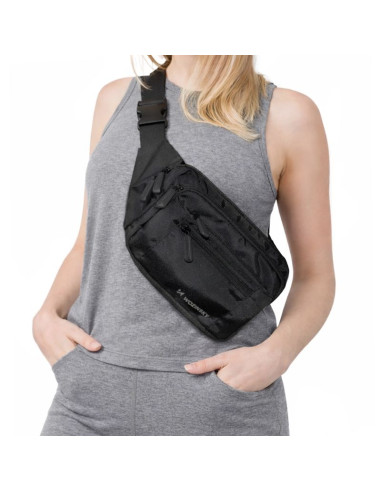 Saszetka biodrowa wozinsky wsb-w1 na ramię unisex regulowany pasek wodoodporna - czarna