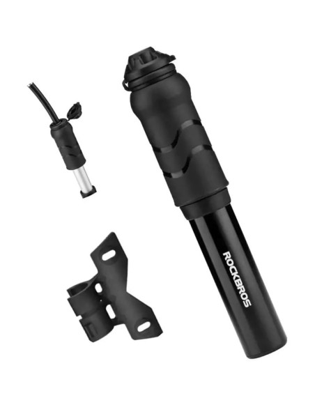 Pompka rowerowa rockbros 810pcs-hp mini ręczna z wężykiem presta & schrader - czarna