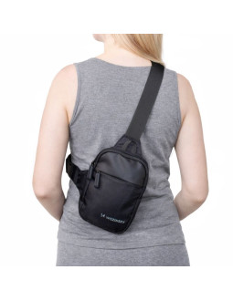 Mini saszetka na ramię wozinsky wms-w1 wodoodporna dwukomorowa na telefon unisex - czarna