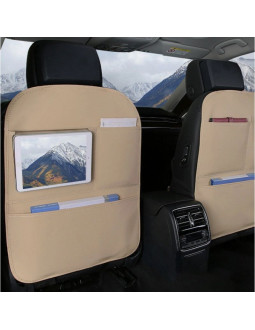Organizer samochodowy na fotel siedzenie ochraniacz osłona fotela do auta beżowy 2