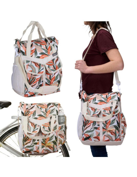 Sakwa torba rowerowa na bagażnik 20l dunlop kwiaty