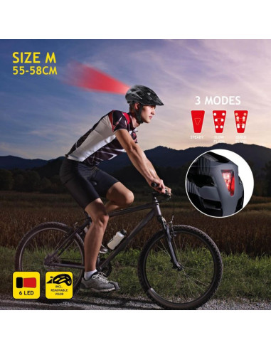 Kask rowerowy regulowany mtb dunlop 6xled r. l 58 - 61cm - 26756