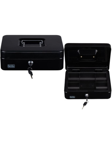 Kasetka metalowa na pieniądze dokumenty 25x8,5x18cm black + decker