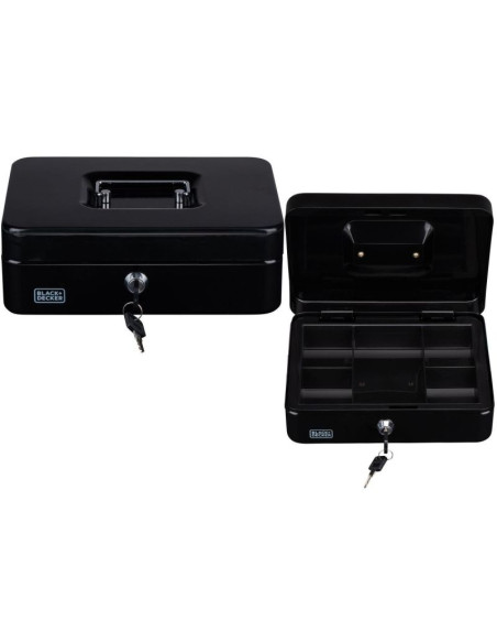 Kasetka metalowa na pieniądze dokumenty 25x8,5x18cm black + decker