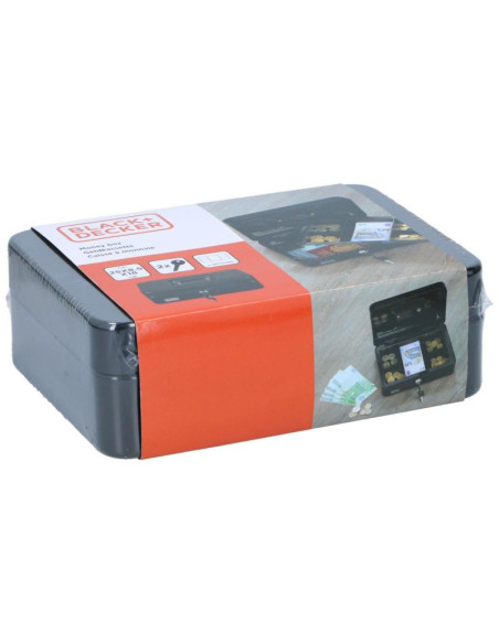 Kasetka metalowa na pieniądze dokumenty 25x8,5x18cm black + decker