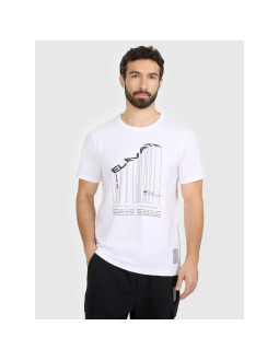 T-shirt regular z nadrukiem męski 4f 4fraw25ttshm3845-10s