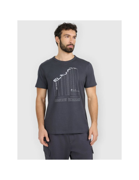 T-shirt regular z nadrukiem męski 4f 4fraw25ttshm3845-22s