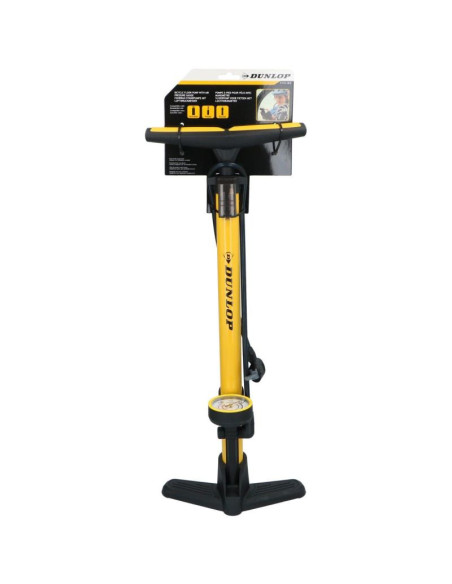 Pompka warsztatowo rowerowa dunlop 230psi (16bar) z manometrem żółty