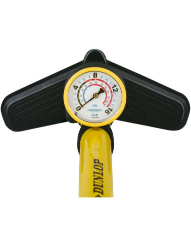 Pompka warsztatowo rowerowa dunlop 230psi (16bar) z manometrem żółty