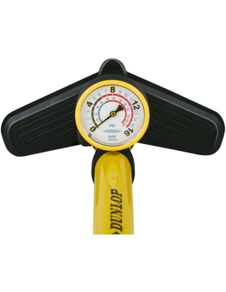 Pompka warsztatowo rowerowa dunlop 230psi (16bar) z manometrem żółty