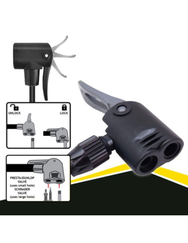 Pompka warsztatowo rowerowa dunlop 230psi (16bar) z manometrem żółty