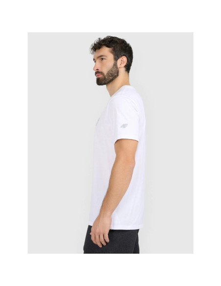 T-shirt regular z nadrukiem męski 4f 4fraw25ttshm3384-10s