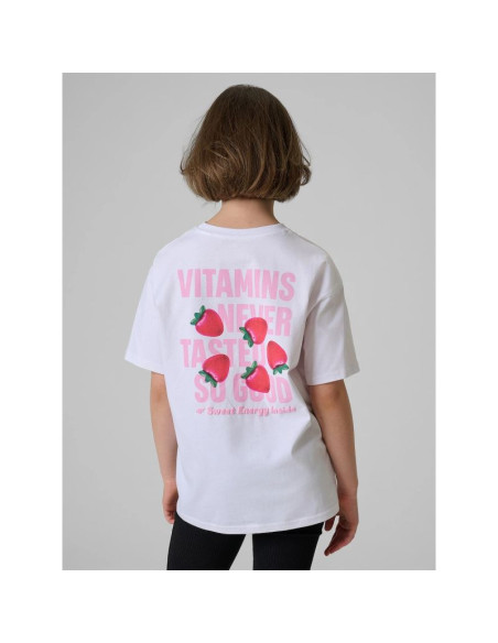 T-shirt loose z nadrukiem dziewczęcy 4f 4fjrss26ttshf3825-10s